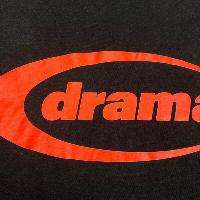 Close-up of Details on Drama Call Black/Red T-shirt