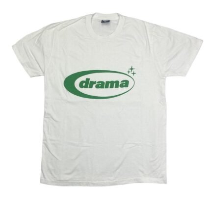 Drama Call Oval T-shirt White/Green - Front View