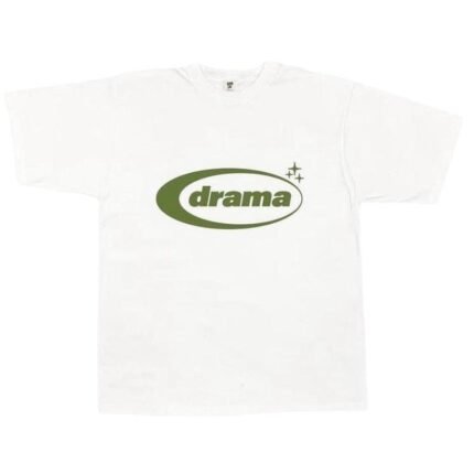 Drama Call Olive Oval T-shirt on model